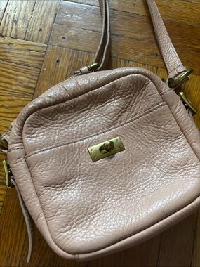 JCrew Pebbled Leather Mini Crossbody Bag in Blush Pink